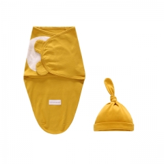 Miracle Baby Swaddle and Hat Set-Soft Baby en manta envolvente de algodón puro y ajustable Manta y gorras de bebé