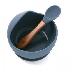 Miracle Baby Supplies Wholesale Baby Suction Bowl Spoon Set Natural Silicone Baby Food Bowl