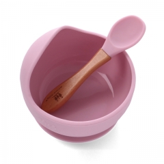 Miracle Baby Supplies Wholesale Baby Suction Bowl Spoon Set Natural Silicone Baby Food Bowl